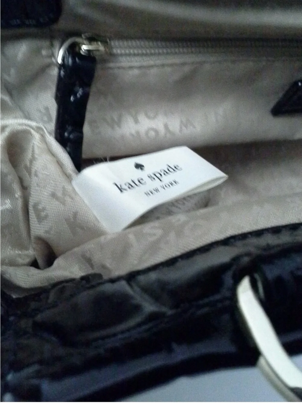kate spade Black Croc-Embossed Tote